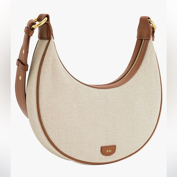 JW Pei women’s Carly Saddle bag in beige - Picture 3 of 5